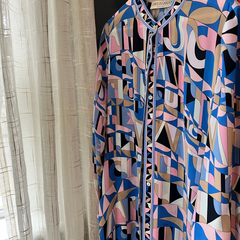 Emilio Pucci Geometric Patterned Button Down Dress - image 1